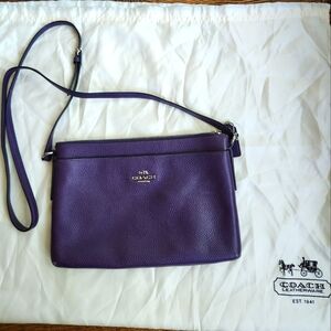 Coach Purple Journal Crossbody in Bicolored Pebbled Leather